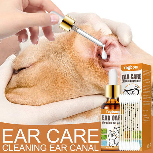 2set Pet Ear Care Kit with Mite Control Itch Relief Hypoallergenic Cleaning Solution
